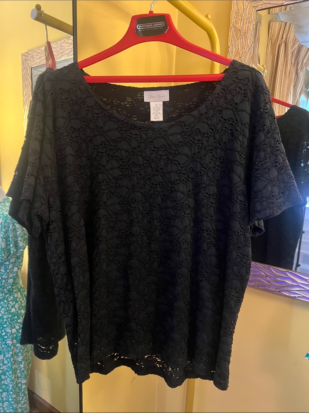 Studio Works Black Lace Short Sleeve Tee